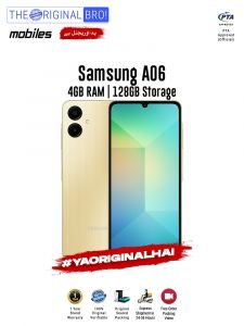 Samsung A06 - 4GB RAM - 128GB Storage - PTA Approved - 12 Months Warranty - Gold - The Original Bro Mobiles - TOB41